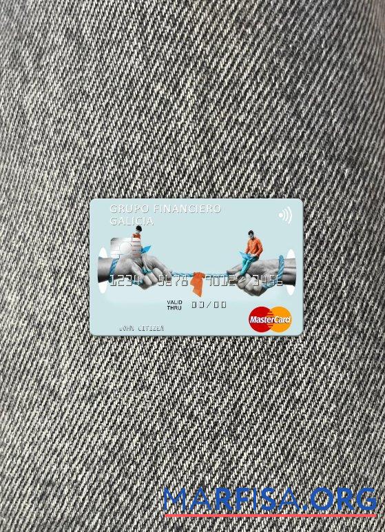 Blank Argentina Grupo Financiero Galicia mastercard photolook front download for verification